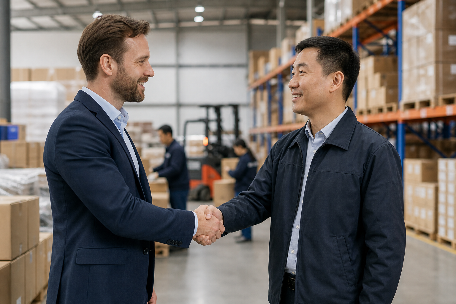 Brand team reviewing custom packaging samples with production partner
